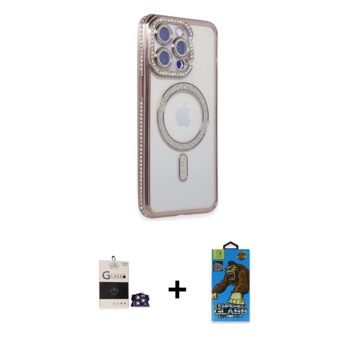 MARSİLYAN™- iPhone 14 Pro Max Kılıf Zirve Doku Prime - Siyah 18D Cam Ekran Koruyucu + Bilvis Titan Kamera Lens - GS