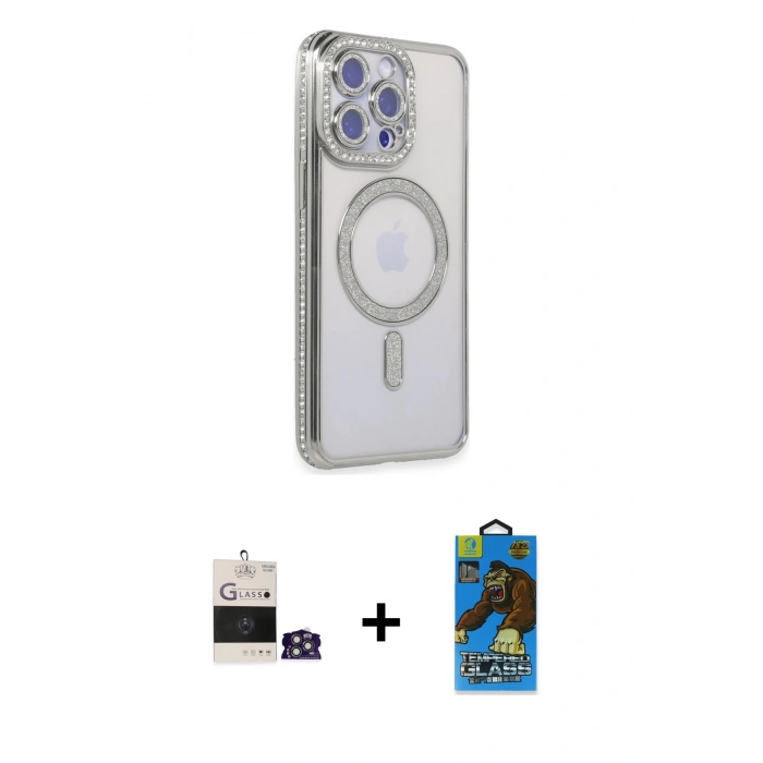 MARSİLYAN™- iPhone 14 Pro Max Kılıf Zirve Doku Prime - Siyah 18D Cam Ekran Koruyucu + Bilvis Titan Kamera Lens - GS