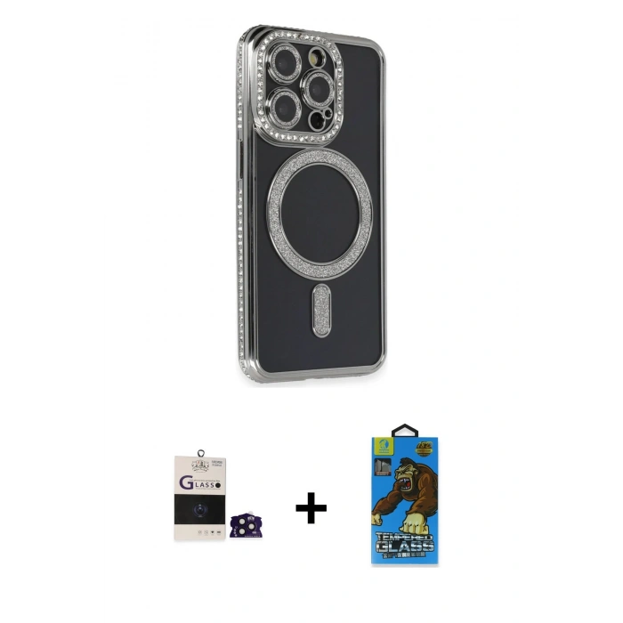 MARSİLYAN™- iPhone 14 Pro Max Kılıf Zirve Doku Prime - Siyah 18D Cam Ekran Koruyucu + Bilvis Titan Kamera Lens - DNMR
