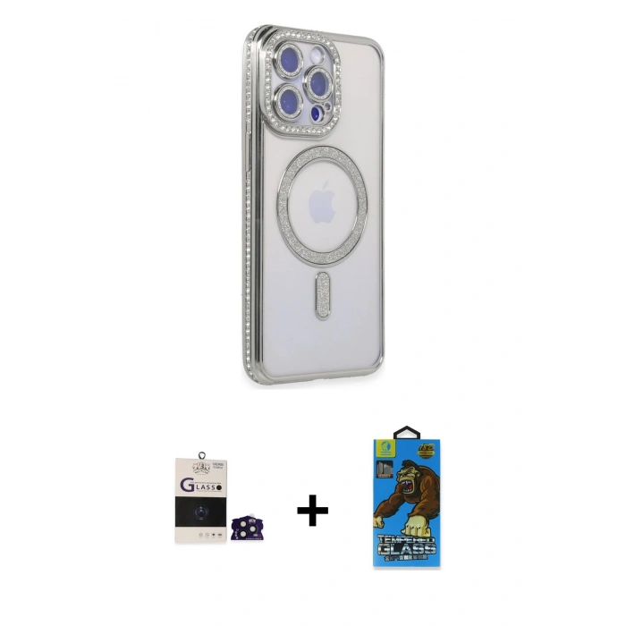 MARSİLYAN™- iPhone 14 Pro Max Kılıf Zirve Doku Prime - Siyah 18D Cam Ekran Koruyucu + Bilvis Titan Kamera Lens - DNMR