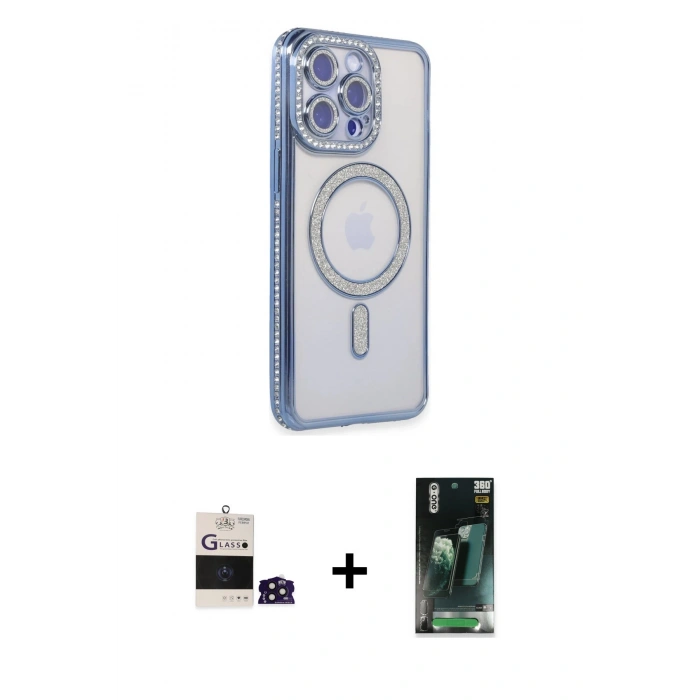 MARSİLYAN™- iPhone 14 Pro Max Kılıf Zirve Doku Prime - Siyah 360 Mat Full Body Arka Koruyucu + Bilvis Titan Kamera Lens - DNMR