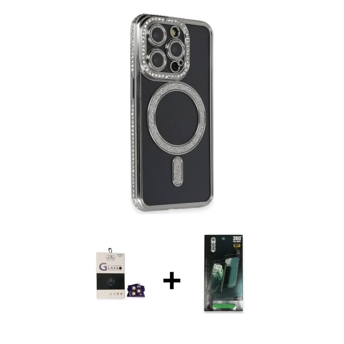 MARSİLYAN™- iPhone 14 Pro Max Kılıf Zirve Doku Prime - Siyah 360 Mat Full Body Arka Koruyucu + Bilvis Titan Kamera Lens - GD