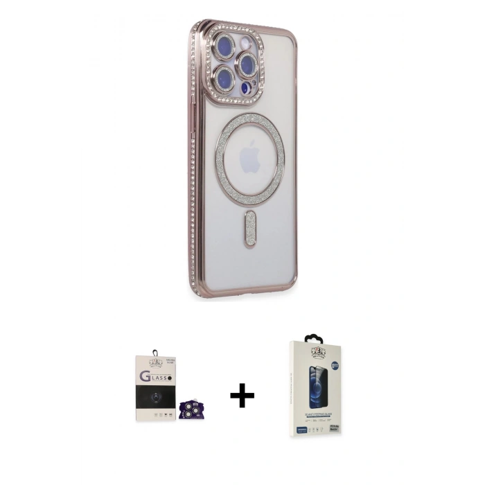 MARSİLYAN™- iPhone 14 Pro Max Kılıf Zirve Doku Prime - Siyah Bilvis Hayalet Cam Ekran Koruyucu + Bilvis Titan Kamera Lens - GS