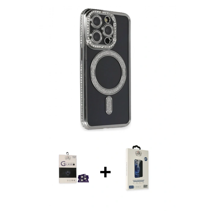 MARSİLYAN™- iPhone 14 Pro Max Kılıf Zirve Doku Prime - Siyah Bilvis Hayalet Cam Ekran Koruyucu + Bilvis Titan Kamera Lens - GS
