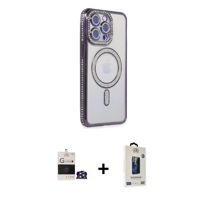 MARSİLYAN™- iPhone 14 Pro Max Kılıf Zirve Doku Prime - Siyah Bilvis Hayalet Cam Ekran Koruyucu + Bilvis Titan Kamera Lens - GS
