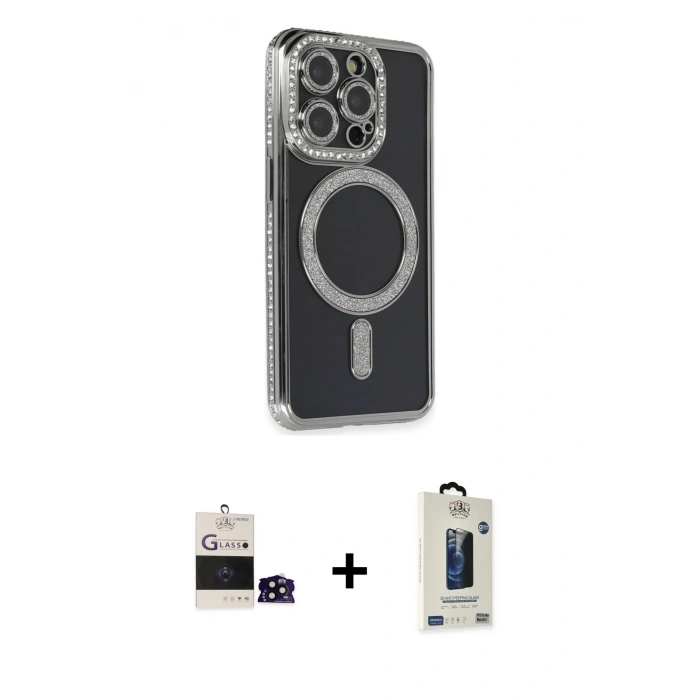 MARSİLYAN™- iPhone 14 Pro Max Kılıf Zirve Doku Prime - Siyah Bilvis Hayalet Cam Ekran Koruyucu + Bilvis Titan Kamera Lens - SH