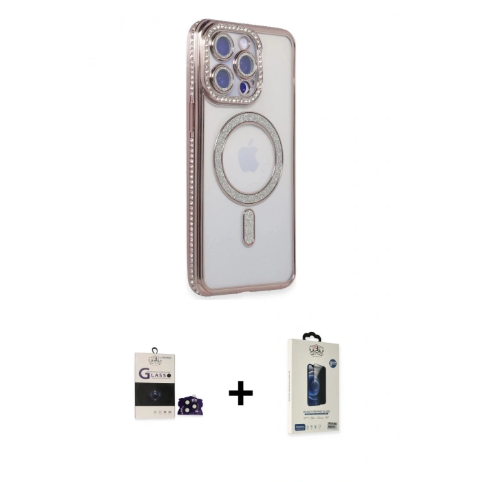 MARSİLYAN™- iPhone 14 Pro Max Kılıf Zirve Doku Prime - Siyah Bilvis Hayalet Cam Ekran Koruyucu + Bilvis Titan Kamera Lens - SH