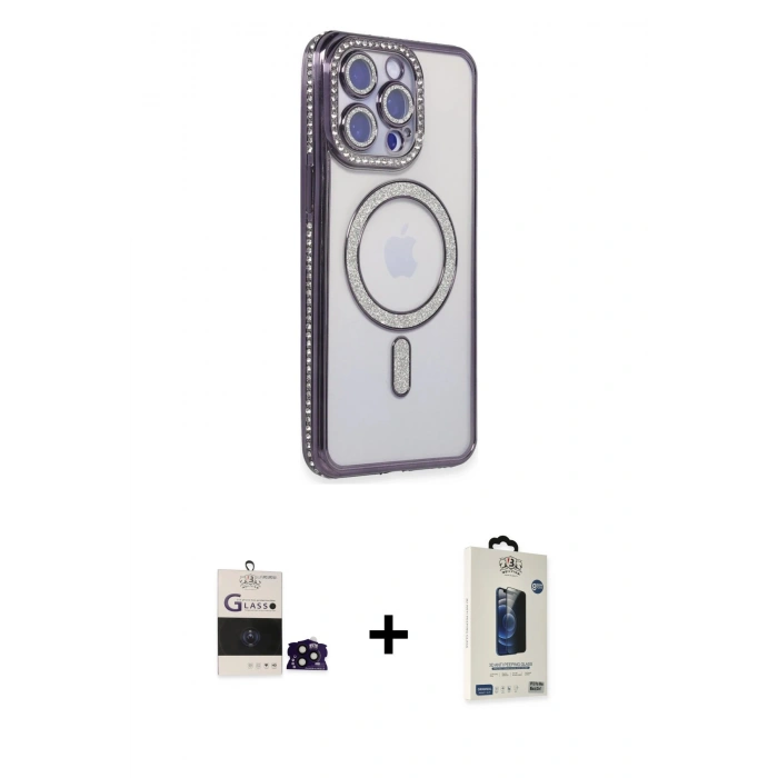 MARSİLYAN™- iPhone 14 Pro Max Kılıf Zirve Doku Prime - Siyah Bilvis Hayalet Cam Ekran Koruyucu + Bilvis Titan Kamera Lens - SH