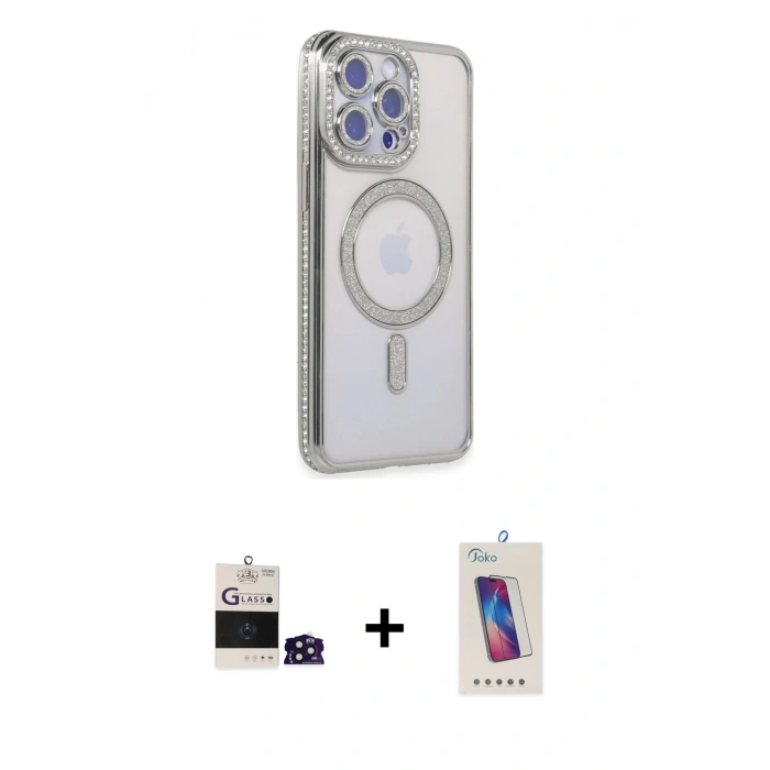 MARSİLYAN™- iPhone 14 Pro Max Kılıf Zirve Doku Prime - Siyah Joko 5D Cam + Bilvis Titan Kamera Lens - DNMR