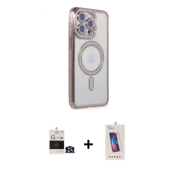 MARSİLYAN™- iPhone 14 Pro Max Kılıf Zirve Doku Prime - Siyah Joko 5D Cam + Bilvis Titan Kamera Lens - GS