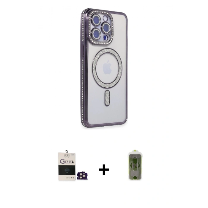 MARSİLYAN™- iPhone 14 Pro Max Kılıf Zirve Doku Prime - Siyah Joko Magic 5D Hayalet Cam + Bilvis Titan Kamera Lens - GD