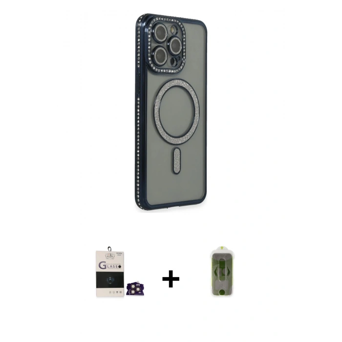 MARSİLYAN™- iPhone 14 Pro Max Kılıf Zirve Doku Prime - Siyah Joko Magic 5D Hayalet Cam + Bilvis Titan Kamera Lens - GD