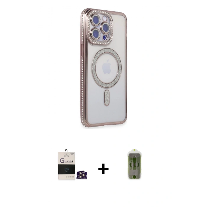 MARSİLYAN™- iPhone 14 Pro Max Kılıf Zirve Doku Prime - Siyah Joko Magic 5D Hayalet Cam + Bilvis Titan Kamera Lens - GD