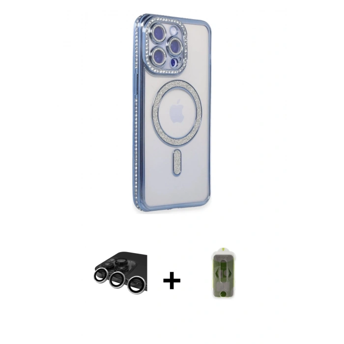MARSİLYAN™- iPhone 14 Pro Max Kılıf Zirve Doku Prime - Siyah Joko Magic 5D Hayalet Cam + Raze Metal Kamera Lens - GS