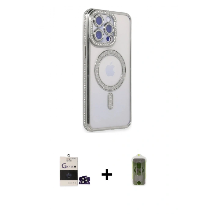 MARSİLYAN™- iPhone 14 Pro Max Kılıf Zirve Doku Prime - Siyah Joko Magic 5D Hayalet Cam + Bilvis Titan Kamera Lens - SH