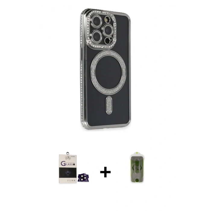 MARSİLYAN™- iPhone 14 Pro Max Kılıf Zirve Doku Prime - Siyah Joko Magic 5D Hayalet Cam + Bilvis Titan Kamera Lens - SH