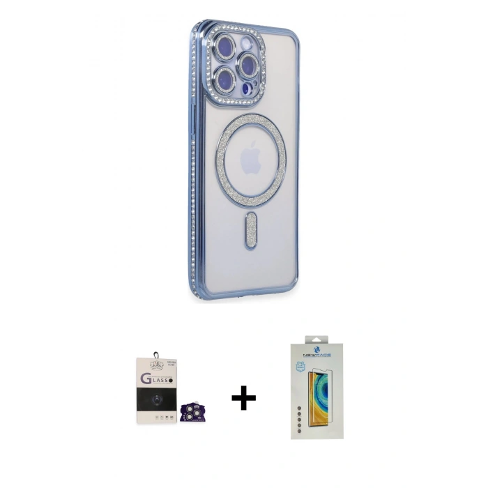MARSİLYAN™- iPhone 14 Pro Max Kılıf Zirve Doku Prime - Siyah Polymer Nano Ekran Koruyucu + Bilvis Titan Kamera Lens - GS