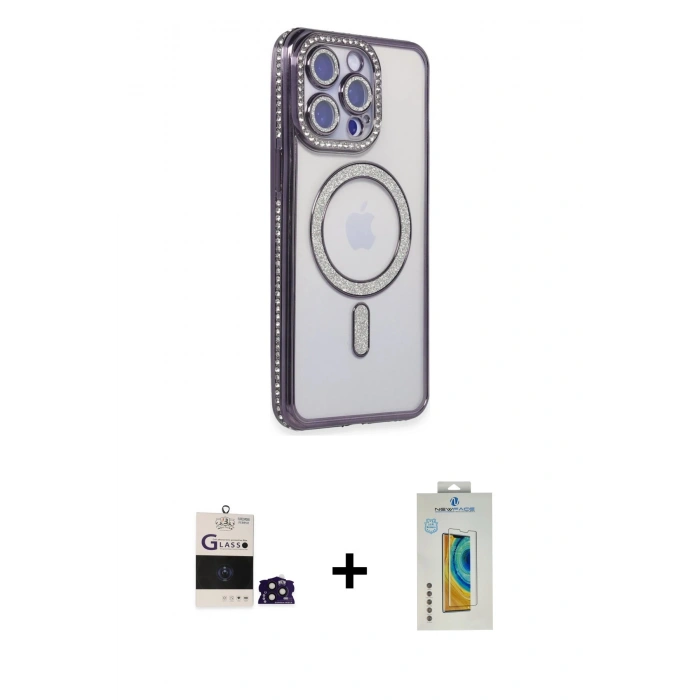 MARSİLYAN™- iPhone 14 Pro Max Kılıf Zirve Doku Prime - Siyah Polymer Nano Ekran Koruyucu + Bilvis Titan Kamera Lens - DNMR