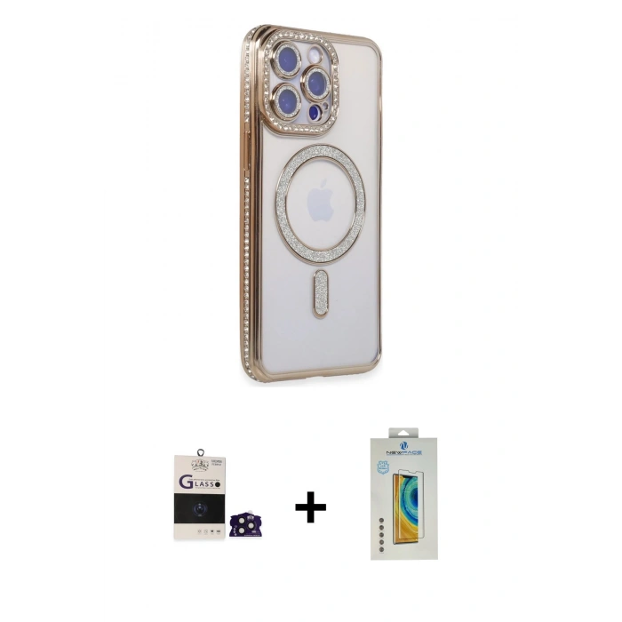 MARSİLYAN™- iPhone 14 Pro Max Kılıf Zirve Doku Prime - Siyah Polymer Nano Ekran Koruyucu + Bilvis Titan Kamera Lens - DNMR