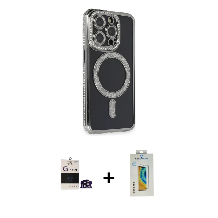 MARSİLYAN™- iPhone 14 Pro Max Kılıf Zirve Doku Prime - Siyah Polymer Nano Ekran Koruyucu + Bilvis Titan Kamera Lens - DNMR