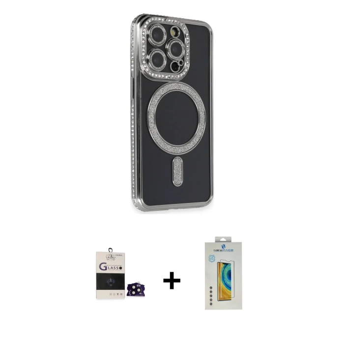 MARSİLYAN™- iPhone 14 Pro Max Kılıf Zirve Doku Prime - Siyah Polymer Nano Ekran Koruyucu + Bilvis Titan Kamera Lens - SH