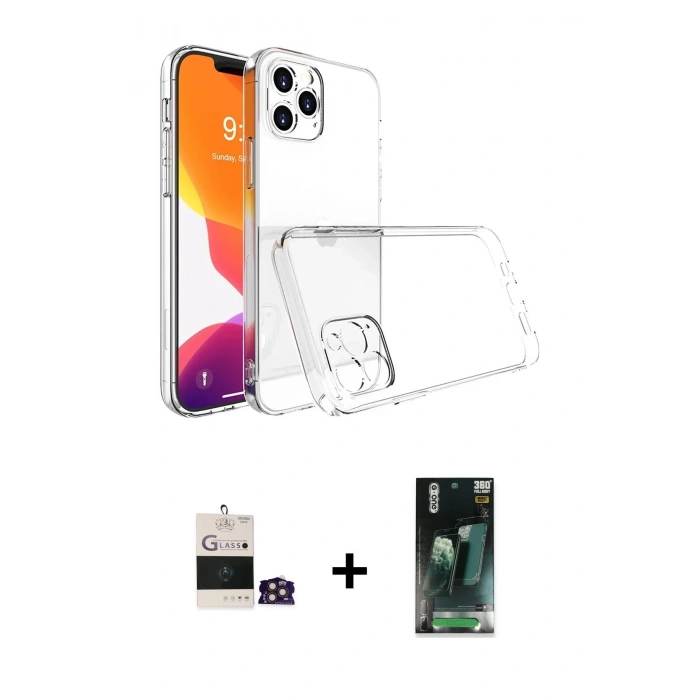 MARSİLYAN™- iPhone 14 Pro Max Kılıf Zirve Doku - Siyah 360 Mat Full Body Arka Koruyucu + Bilvis Titan Kamera Lens - GD