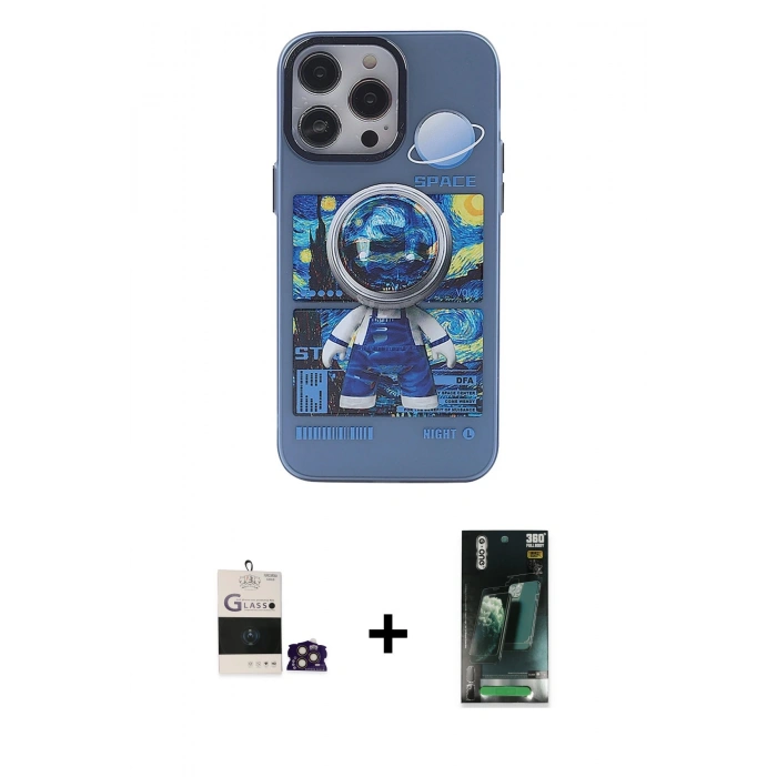 MARSİLYAN™- iPhone 14 Pro Max Kılıf Zirve Form Özel Seri - Şeffaf 360 Full Body Arka Koruyucu + Bilvis Titan Kamera Lens - GD