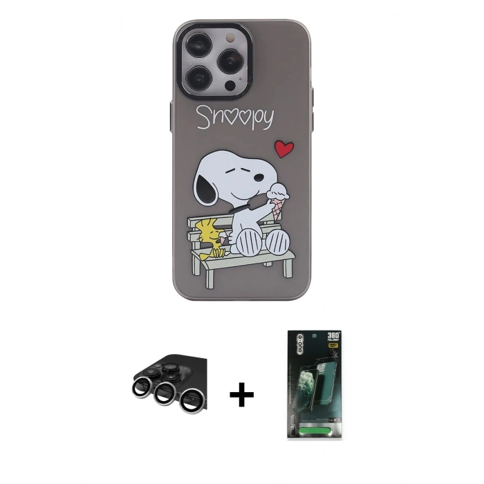 MARSİLYAN™- iPhone 14 Pro Max Kılıf Zirve Form Özel Seri - Şeffaf 360 Full Body Arka Koruyucu + Raze Metal Kamera Lens - GS