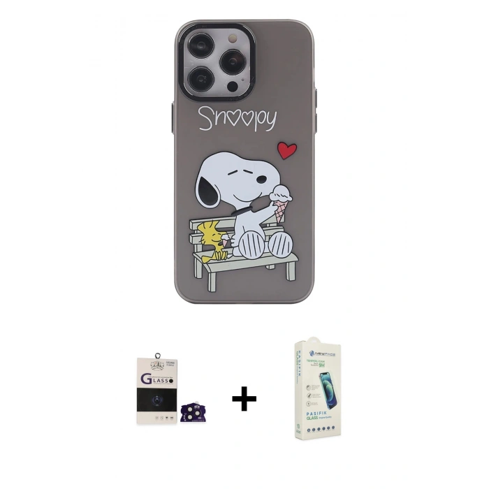 MARSİLYAN™- iPhone 14 Pro Max Kılıf Zirve Form Özel Seri - Şeffaf Pasifik Cam Ekran Koruyucu + Bilvis Titan Kamera Lens - DNMR
