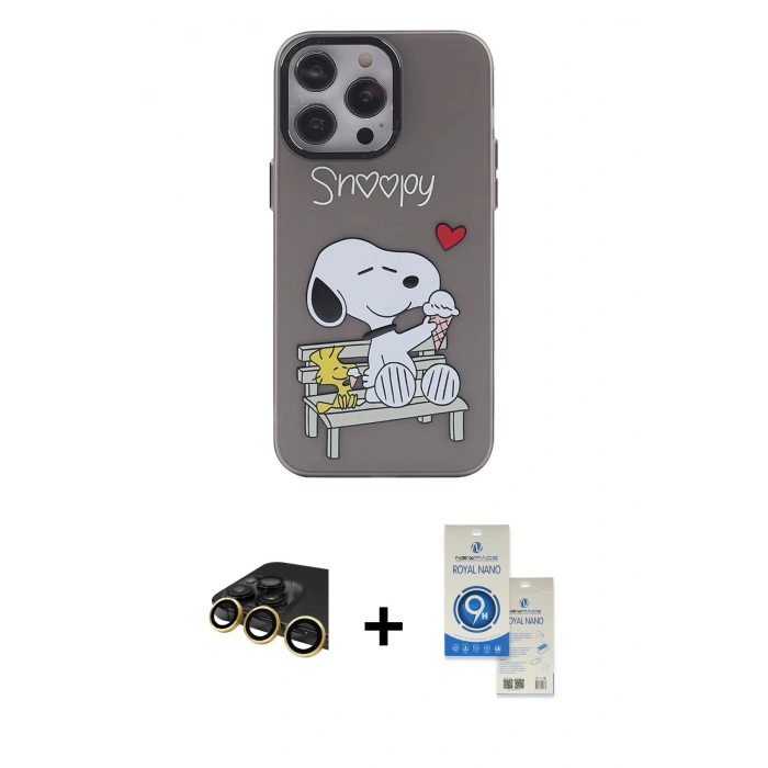 MARSİLYAN™- iPhone 14 Pro Max Kılıf Zirve Form Özel Seri - Şeffaf Royal Nano Ekran Koruyucu + Raze Metal Kamera Lens - GD