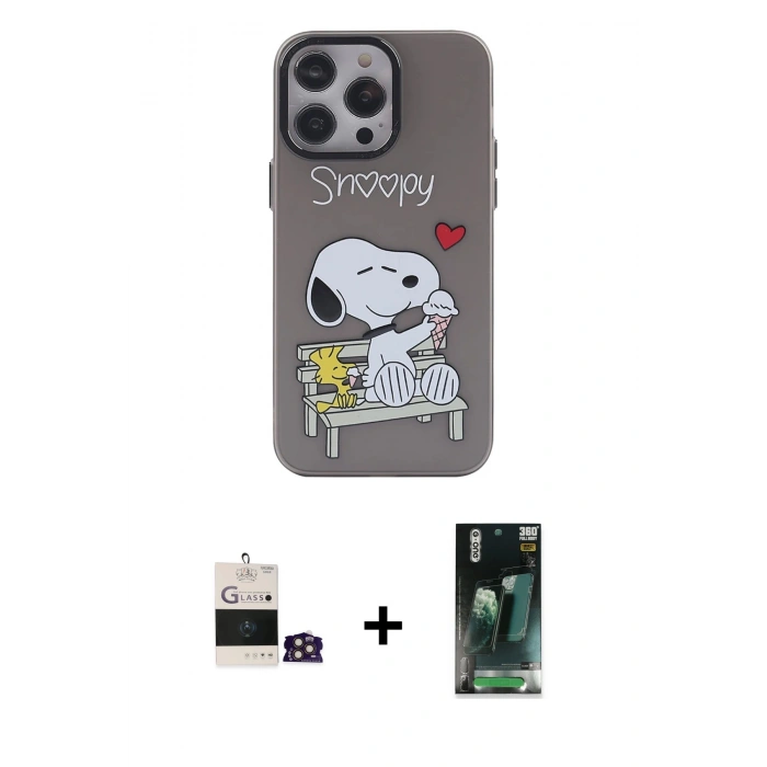 MARSİLYAN™- iPhone 14 Pro Max Kılıf Zirve Form Özel Seri - Siyah 360 Mat Full Body Arka Koruyucu + Bilvis Titan Kamera Lens - GD