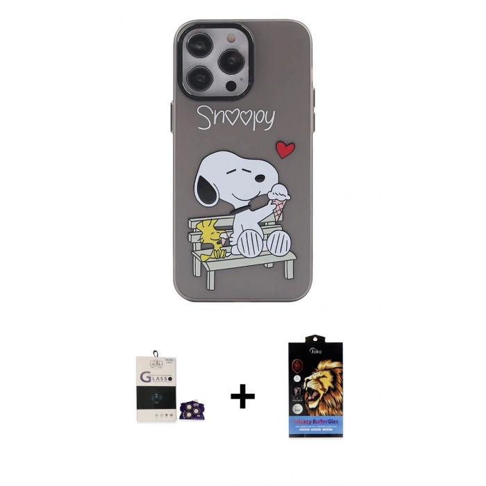MARSİLYAN™- iPhone 14 Pro Max Kılıf Zirve Form Özel Seri - Siyah Buffer Hayalet Cam Ekran Koruyucu + Bilvis Titan Kamera Lens - GD