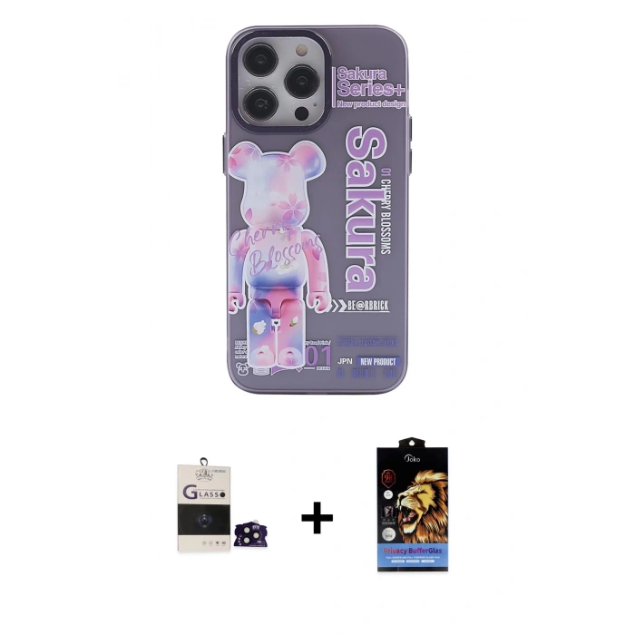 MARSİLYAN™- iPhone 14 Pro Max Kılıf Zirve Form Özel Seri - Siyah Buffer Hayalet Cam Ekran Koruyucu + Bilvis Titan Kamera Lens - SH