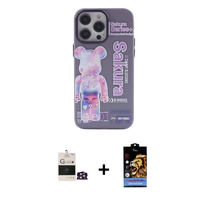 MARSİLYAN™- iPhone 14 Pro Max Kılıf Zirve Form Özel Seri - Siyah Buffer Hayalet Cam Ekran Koruyucu + Bilvis Titan Kamera Lens - GD
