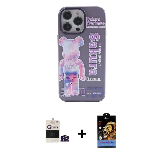 MARSİLYAN™- iPhone 14 Pro Max Kılıf Zirve Form Özel Seri - Siyah Buffer Hayalet Cam Ekran Koruyucu + Bilvis Titan Kamera Lens - DNMR