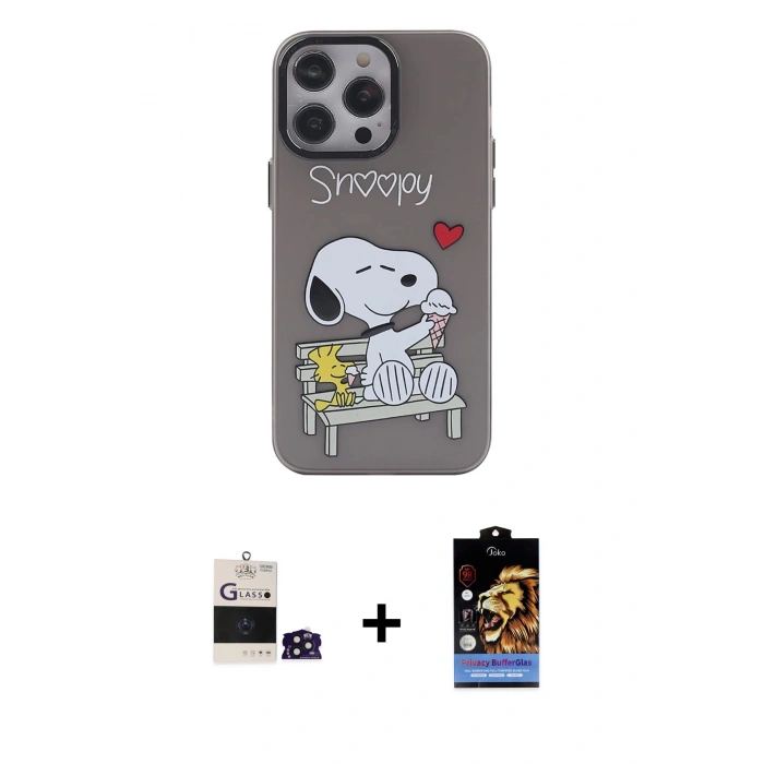 MARSİLYAN™- iPhone 14 Pro Max Kılıf Zirve Form Özel Seri - Siyah Buffer Hayalet Cam Ekran Koruyucu + Bilvis Titan Kamera Lens - DNMR