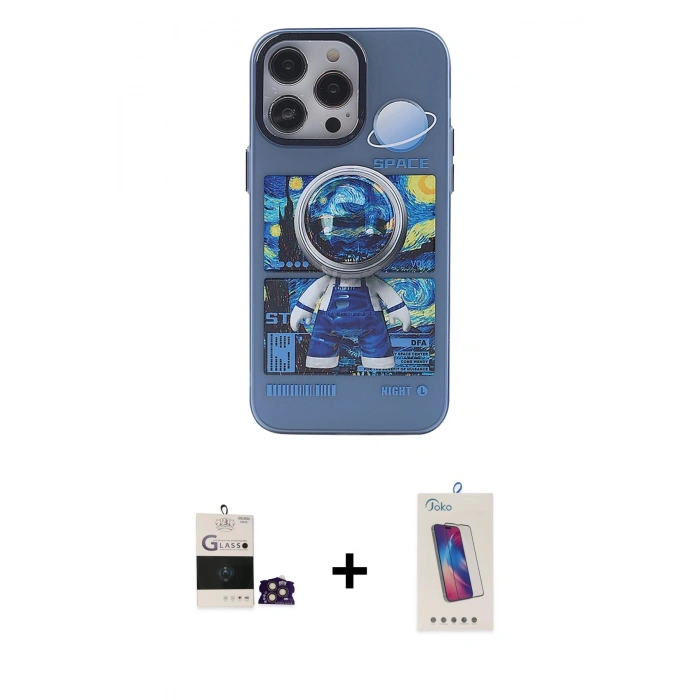 MARSİLYAN™- iPhone 14 Pro Max Kılıf Zirve Form Özel Seri - Siyah Joko 5D Cam + Bilvis Titan Kamera Lens - GD
