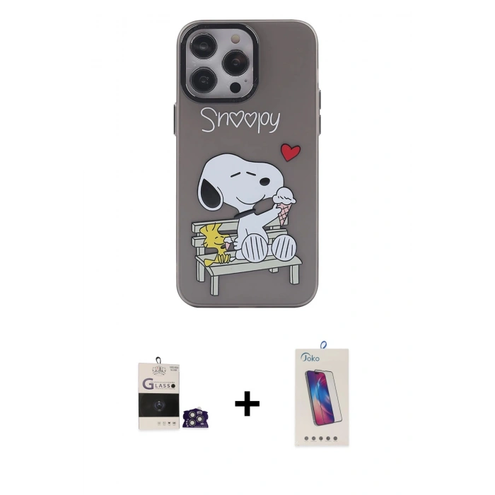 MARSİLYAN™- iPhone 14 Pro Max Kılıf Zirve Form Özel Seri - Siyah Joko 5D Cam + Bilvis Titan Kamera Lens - GS