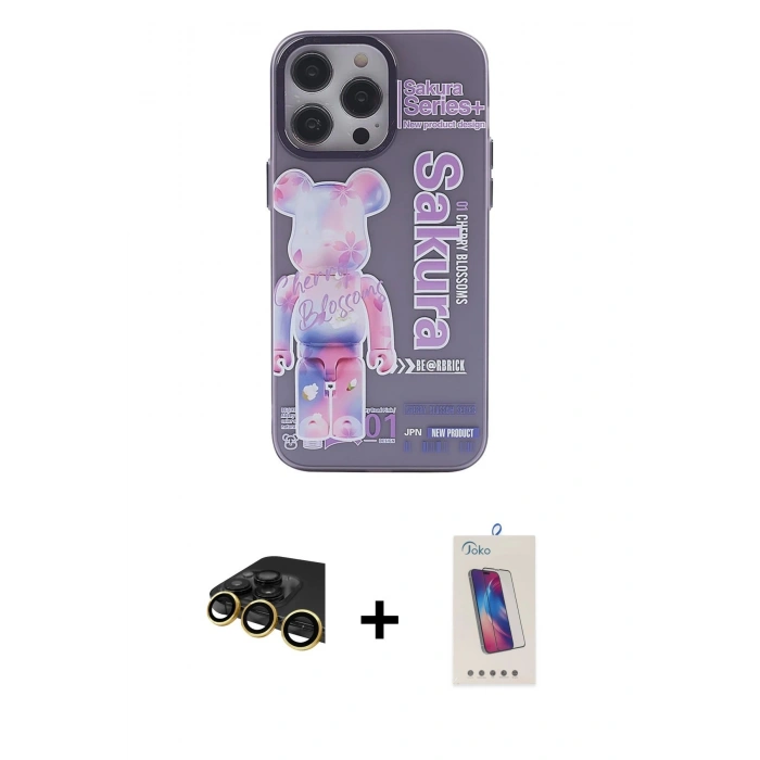 MARSİLYAN™- iPhone 14 Pro Max Kılıf Zirve Form Özel Seri - Siyah Joko 5D Cam + Raze Metal Kamera Lens - GD