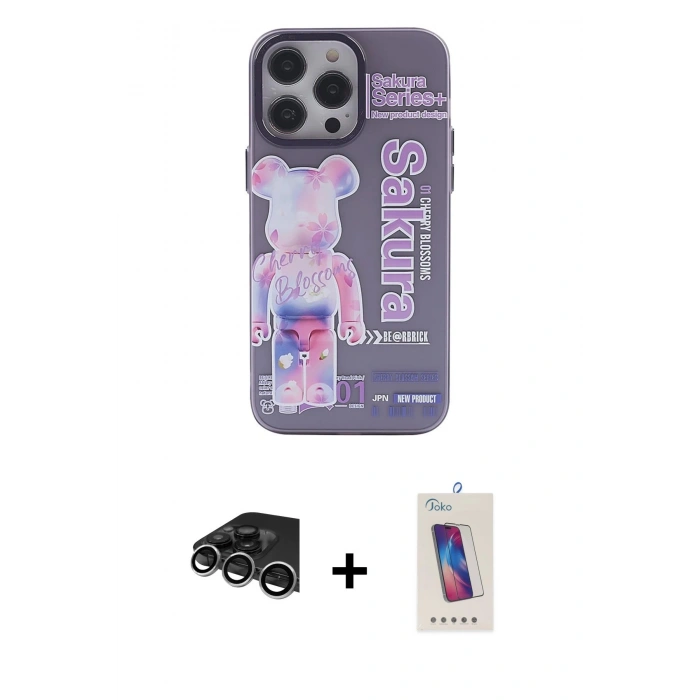 MARSİLYAN™- iPhone 14 Pro Max Kılıf Zirve Form Özel Seri - Siyah Joko 5D Cam + Raze Metal Kamera Lens - GS