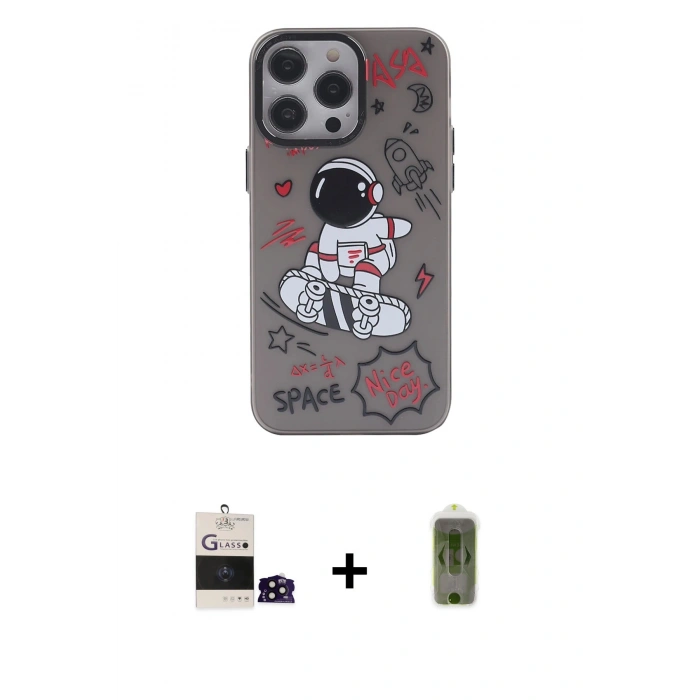 MARSİLYAN™- iPhone 14 Pro Max Kılıf Zirve Form Özel Seri - Siyah Joko Magic 5D Hayalet Cam + Bilvis Titan Kamera Lens - SH