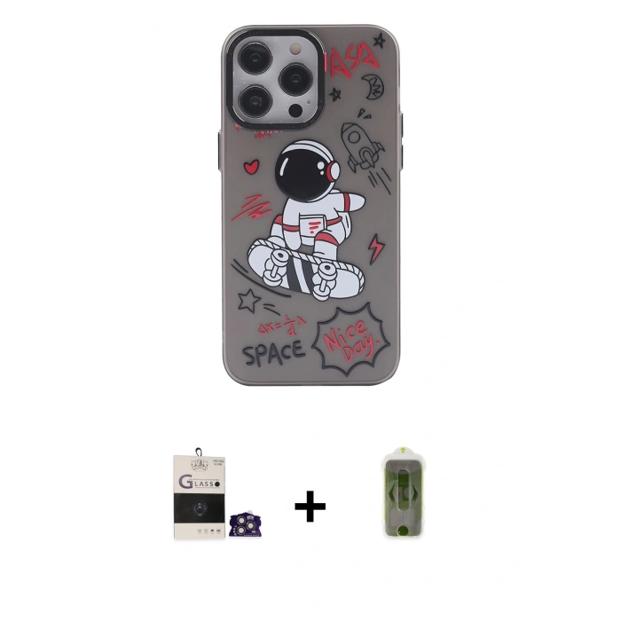 MARSİLYAN™- iPhone 14 Pro Max Kılıf Zirve Form Özel Seri - Siyah Joko Magic 5D Hayalet Cam + Bilvis Titan Kamera Lens - GS