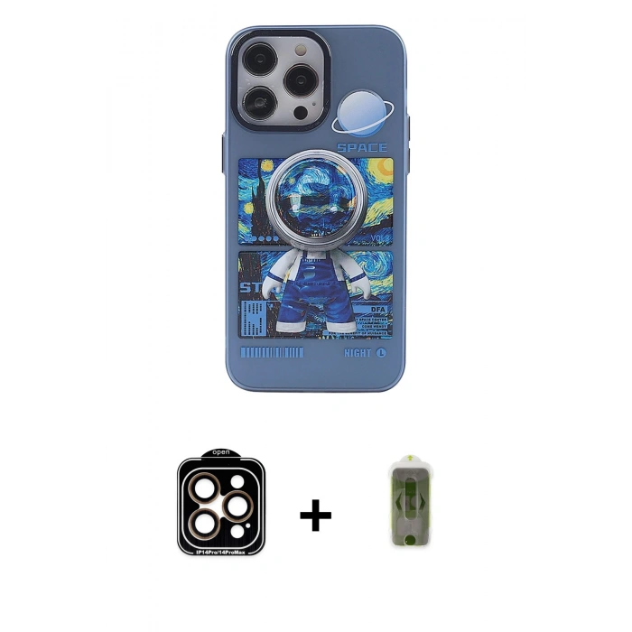 MARSİLYAN™- iPhone 14 Pro Max Kılıf Zirve Form Özel Seri - Siyah Joko Magic 5D Hayalet Cam + PVD Metal Kamera Lens - TU