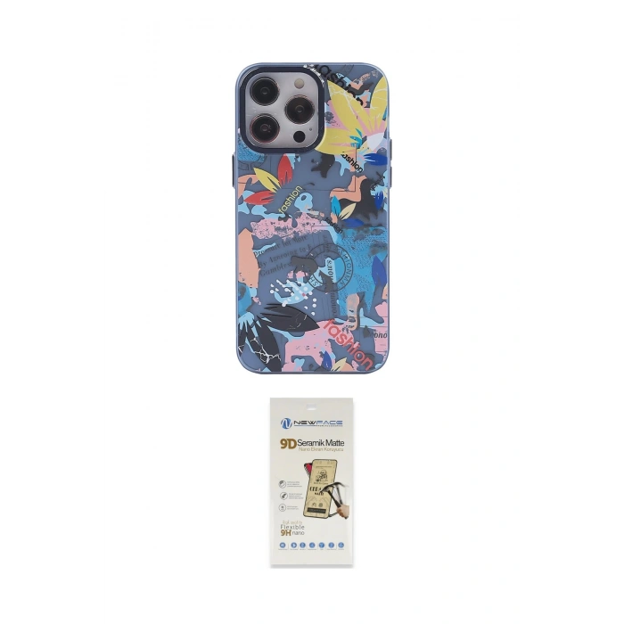 MARSİLYAN™- iPhone 14 Pro Max Kılıf Zirve Form Özel Seri - Siyah Mat Seramik Nano Ekran Koruyucu