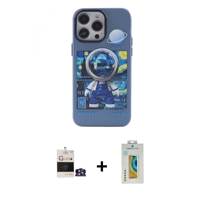 MARSİLYAN™- iPhone 14 Pro Max Kılıf Zirve Form Özel Seri - Siyah Polymer Nano Ekran Koruyucu + Bilvis Titan Kamera Lens - GS