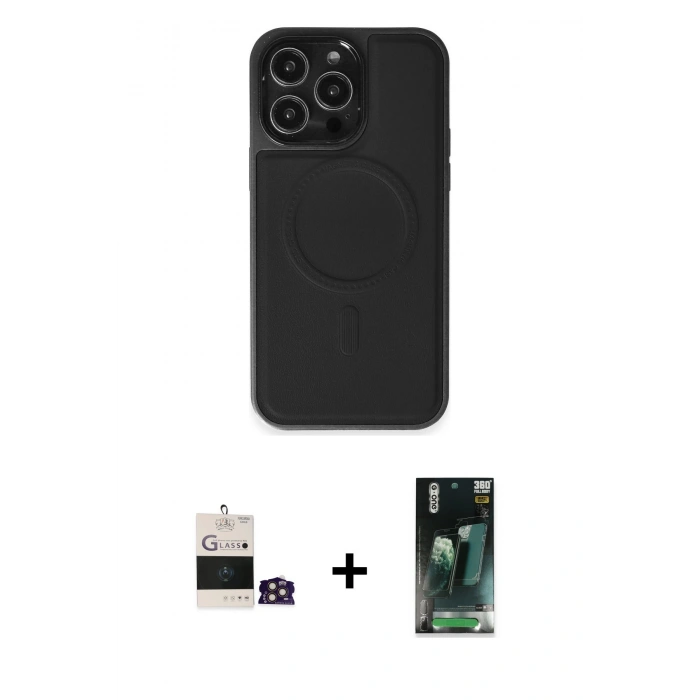 MARSİLYAN™- iPhone 14 Pro Max Kılıf Zirve Işık Serisi - Şeffaf 360 Full Body Arka Koruyucu + Bilvis Titan Kamera Lens - GD