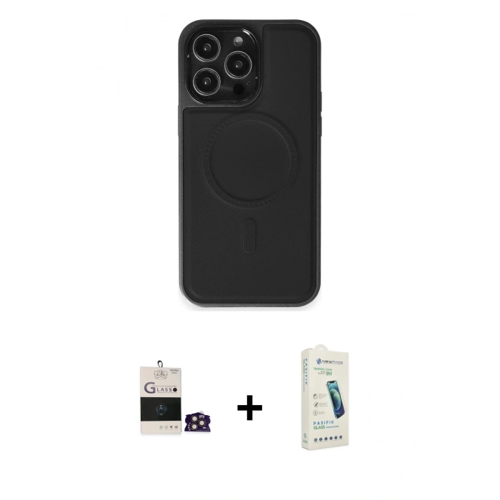 MARSİLYAN™- iPhone 14 Pro Max Kılıf Zirve Işık Serisi - Şeffaf Pasifik Cam Ekran Koruyucu + Bilvis Titan Kamera Lens - GD