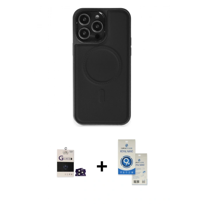 MARSİLYAN™- iPhone 14 Pro Max Kılıf Zirve Işık Serisi - Şeffaf Royal Nano Ekran Koruyucu + Bilvis Titan Kamera Lens - DNMR