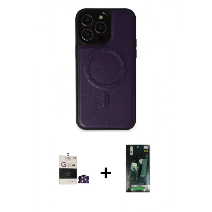 MARSİLYAN™- iPhone 14 Pro Max Kılıf Zirve Işık Serisi - Siyah 360 Mat Full Body Arka Koruyucu + Bilvis Titan Kamera Lens - GS