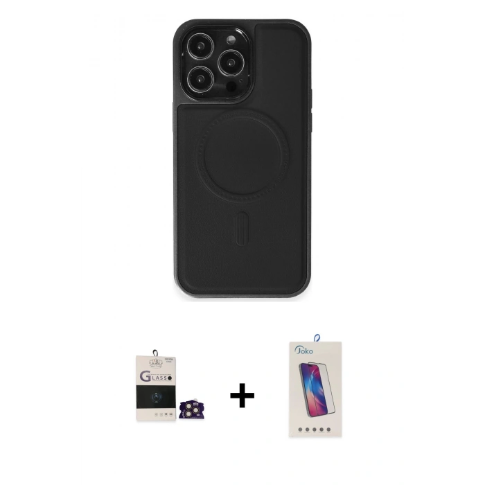MARSİLYAN™- iPhone 14 Pro Max Kılıf Zirve Işık Serisi - Siyah Joko 5D Cam + Bilvis Titan Kamera Lens - GD